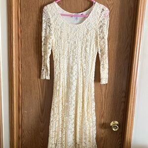 Elegant Lace Ivory Dress